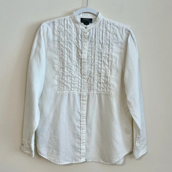 Ralph Lauren Vintage Linen Button Down Blouse - Picture 1 of 7